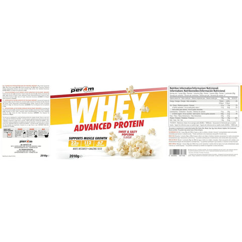 Per4m Whey Advanced Protein Sweet & Salty Popcorn 2010g - gęsta odżywka białkowa WPC, WPI & MPC