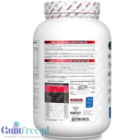 Perfect Sport Diesel 100% Whey Isolate Banana 908g - WPI isolate without sugar & fat, 26g protein & 120kcal