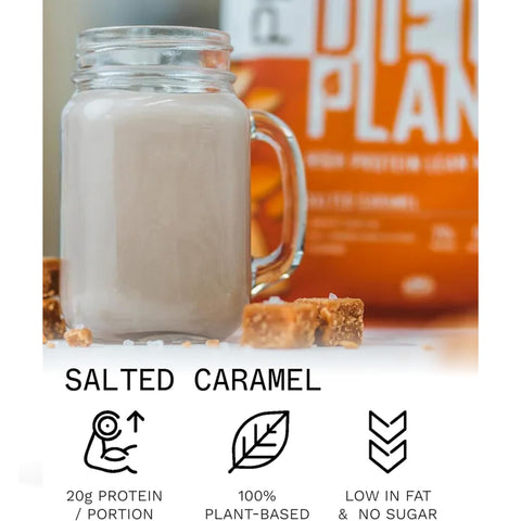 Phd Diet Plant Lean Protein Salted Caramel 500g - wegańska odżywka białkowa, Solony Karmel, formuła fat burning
