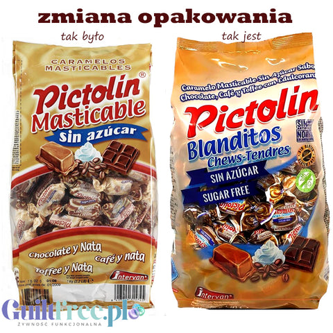 Pictolin Blanditos Chews-Tendres - miękkie ciągutki krówki toffee bez cukru 1kg w 3 smakach