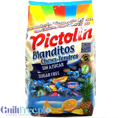 Pictolin Blanditos Tropical, miękkie cukierki bez cukru do żucia, 1kg 5 Owocowych Smaków