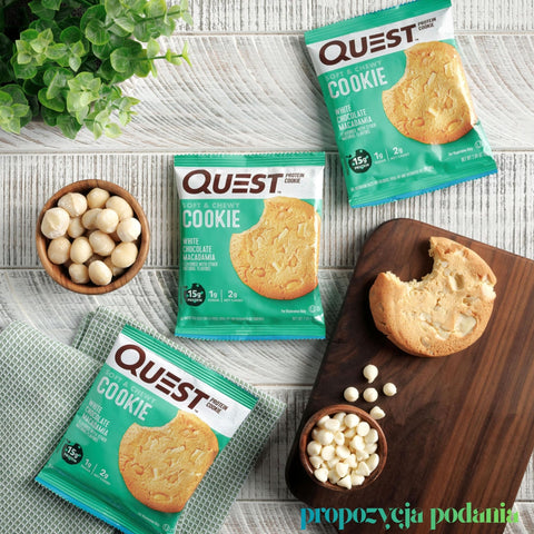 Quest Protein Cookie White Chocolate Macadamia - ciastko proteinowe z białą czekoladą i makadamia