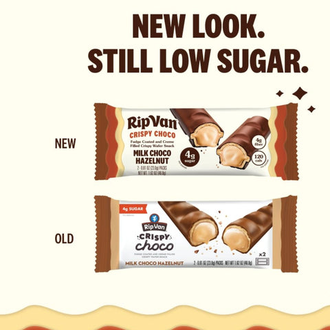 Rip Van Crispy Choco Milk Choco Hazelnut - chocolate-covered wafer filled with Bueno-style nougat cream