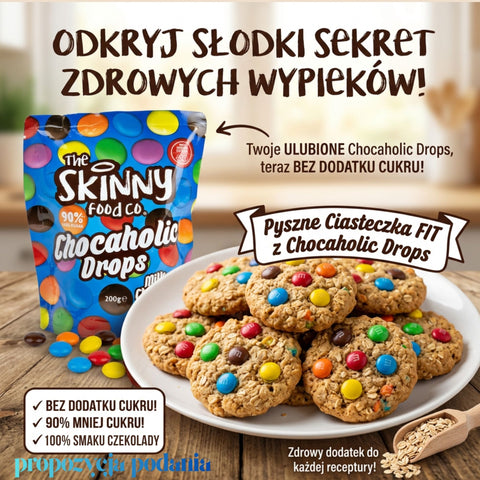 copy of Skinny Foods Chocaholic Drops - coated chocolate dragees without added sugar with stevia