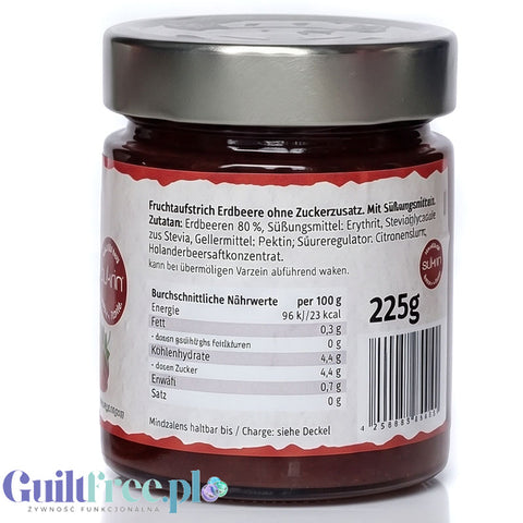 Sukrin Strawberry Fruit Spread - dżem truskawkowy bez cukru 80% owoców ze stewią i erytrolem