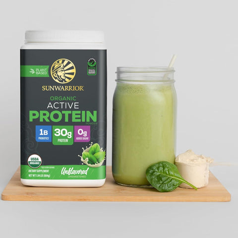 Sunwarrior Active Protein Organic Unflavored 884 g - organiczna wegańska odżywka białkowa