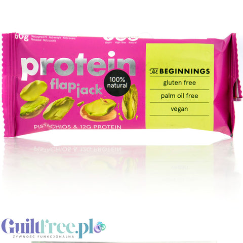 The Beginnings Protein Pistachios Flap Jack - clean vegan pistachio protein bar