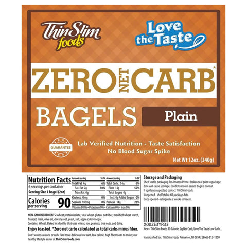 ThinSlim Zero Carb Bagels Plain - keto proteinowe bajgle bezwęglowodanowe 90kcal