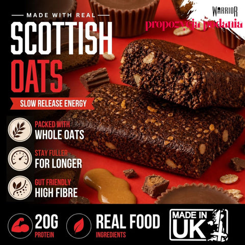 Warrior Raw Protein Oat Bar Peanut Butter Cup - baton białkowy owsiany z czekoladą i orzeszkami