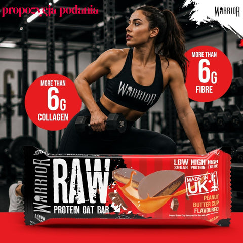 Warrior Raw Protein Oat Bar Peanut Butter Cup - baton białkowy owsiany z czekoladą i orzeszkami