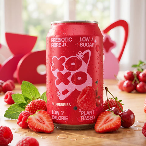 XO Soda High Fibre Red Berries - funkcjonalny napój z błonnikiem i stewią