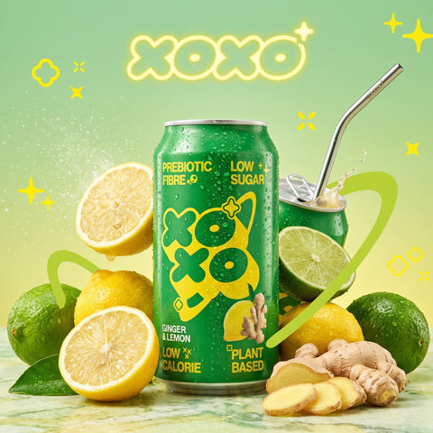 XO Soda High Fibre Ginger & Lemon - funkcjonalny napój z błonnikiem i stewią