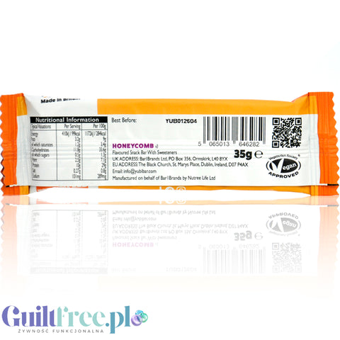 YuBi Bar Protein Bar Honeycomb 99kcal - wegański baton proteinowy bez cukru, smak miodowo-czekoladowy