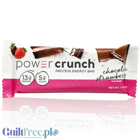 Power Crunch Chocolate Strawberry BOX x 12 - wafelek proteinowy z kremem (Truskawka & Czekolada)