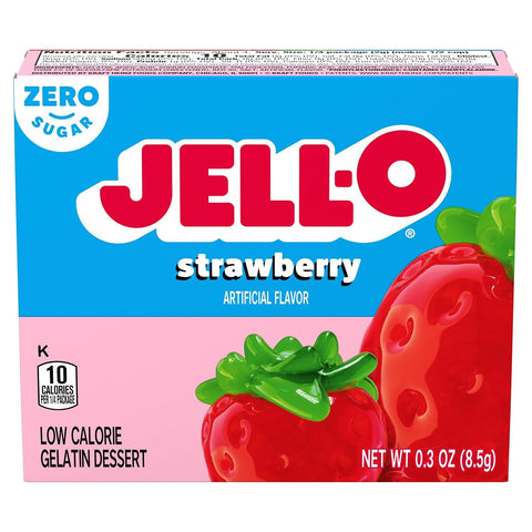 JellO Strawberry - galaretka 10kcal zero cukru, instant, smak truskawkowy by Jell-O (galaretka-truskawka-10kcal-zero-cukru)