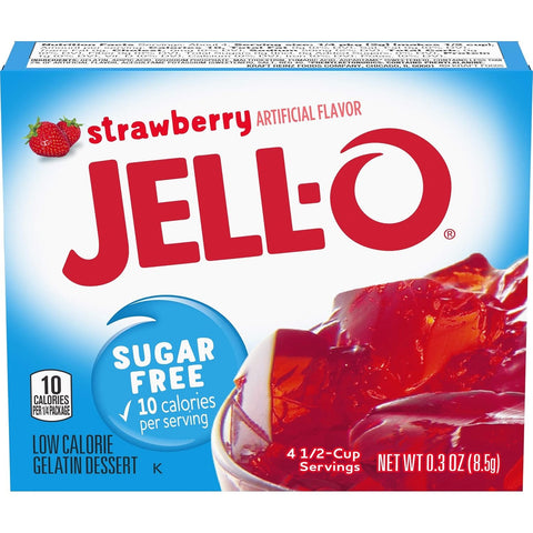 JellO Strawberry - galaretka 10kcal zero cukru, instant, smak truskawkowy by Jell-O (galaretka-truskawka-10kcal-zero-cukru)