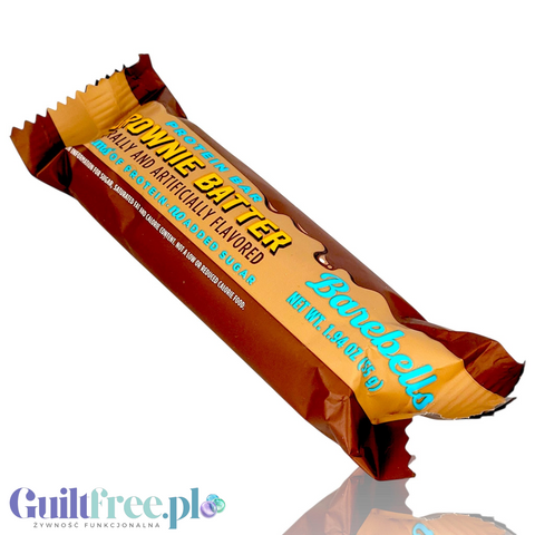 Baton proteinowy Guiltfree Barebells Brownie Batter w brązowym opakowaniu o smaku intensywnej czekolady