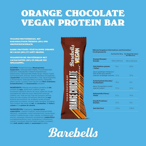 Guiltfree Barebells Vegan Orange Chocolate to wegański baton proteinowy w czekoladzie z pomarańczowym nadzieniem.
