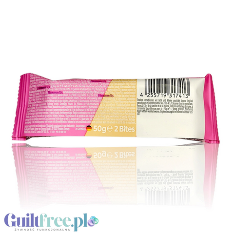 Guiltfree baton proteinowy More Nutrition SatisBites White Chocolate Coffee Lover w różowym opakowaniu 50g