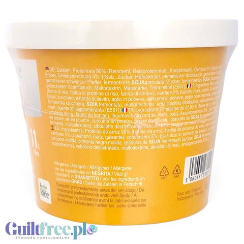 Etykieta składu wegańskiego dania instant Better Power Rice o smaku kurczaka ze sklepu Guiltfree