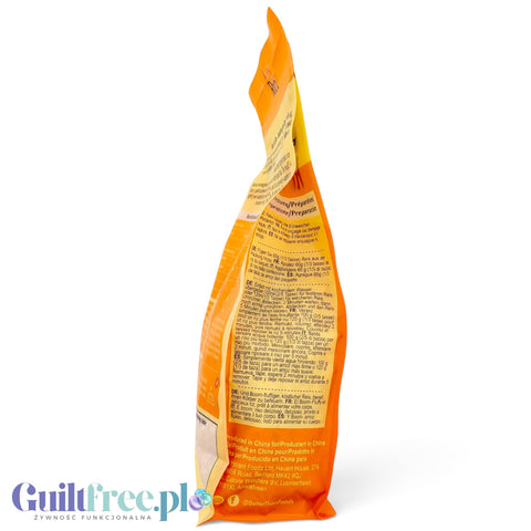 Opakowanie Guiltfree Better Than Rice, wysokobiałkowego zamiennika ryżu z instrukcją przygotowania na odwrocie.