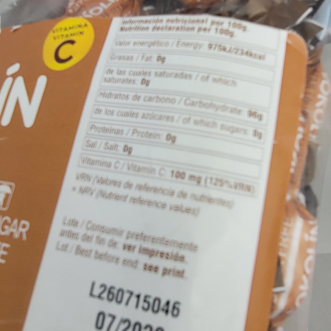 Guiltfree Cerdan Yokolin bezcukrowe cukierki kawowe ze śmietanką w opakowaniu 500g z widoczną tabelą wartości odżywczych