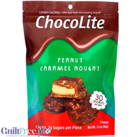 Healthsmart Sweet Nothings Chocolite Peanut Caramel Nougat - czekoladki karmelowe z orzechami o obniżonej zawartości tłuszczu by HealthSmart Foods (healthsmart-sweet-nothings-chocolite-peanut-caramel-nougat-czekoladki-karmelowe-z-orzechami-o-obnizonej-zawartosci-tluszczu)
