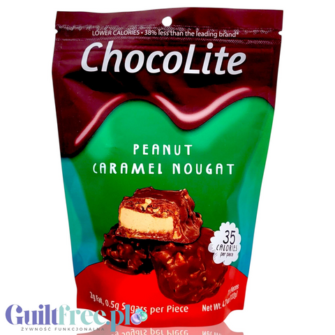 Healthsmart Sweet Nothings Chocolite Peanut Caramel Nougat - czekoladki karmelowe z orzechami o obniżonej zawartości tłuszczu by HealthSmart Foods (healthsmart-sweet-nothings-chocolite-peanut-caramel-nougat-czekoladki-karmelowe-z-orzechami-o-obnizonej-zawartosci-tluszczu)