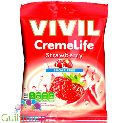 Vivil Cremelife Strawberry & Cream cukierki bez cukru Truskawka & Śmietanka by Vivil (vivil-cremelife-strawberry-cream-cukierki-bez-cukru-truskawka-smietanka)