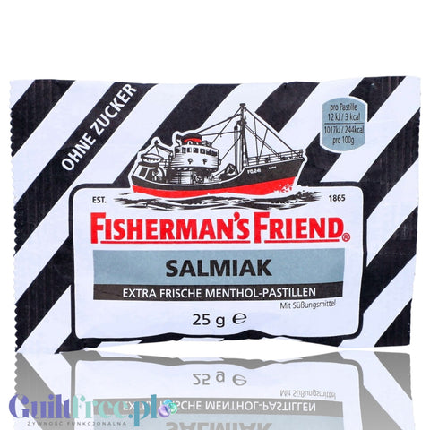Fisherman's Friend Salmiak - słona mentolowa lukrecja bez cukru, pastylki pudrowe by Fisherman's Friend (fisherman-s-friends-lakritz)