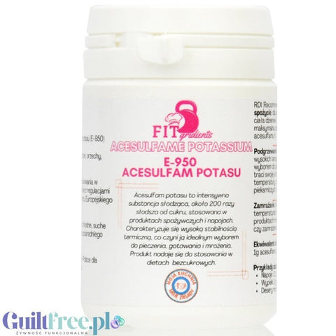 FITgridients, Purely Sweet Acesulfame-K - słodzik czysty acesulfam potasu bez wypełniaczy E-950 by FITgridients (fitfood-purely-sweet-czysty-acesulfam-k-bez-wypelniaczy-e-950)