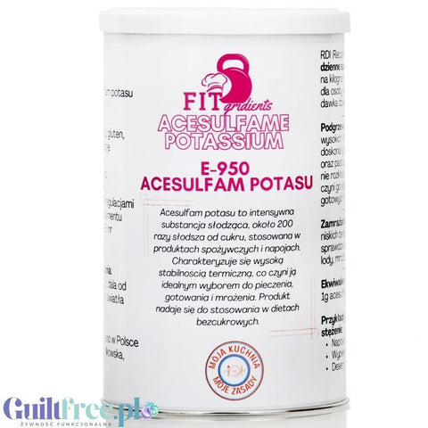 FITgridients, Purely Sweet Acesulfame-K - słodzik czysty acesulfam potasu bez wypełniaczy E-950 by FITgridients (fitfood-purely-sweet-czysty-acesulfam-k-bez-wypelniaczy-e-950)