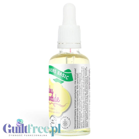 Aromat spożywczy Guiltfree Funky Flavors Basic Ruby Lemonade w butelce z kroplomierzem, bez cukru i tłuszczu.
