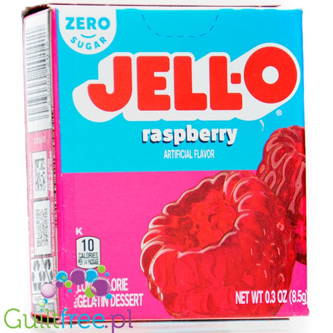 JellO Raspberry - galaretka 10kcal zero cukru, instant, smak malinowy by Jell-O (galaretka-malinowa-10kcal-zero-cukru)