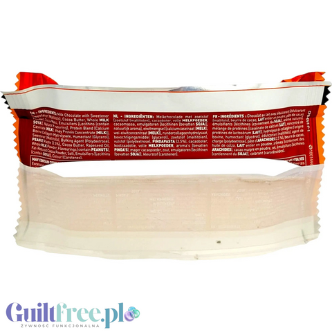 Tył opakowania batona proteinowego Guiltfree Grenade Soft Core Chocolate Peanut Butter z listą składników