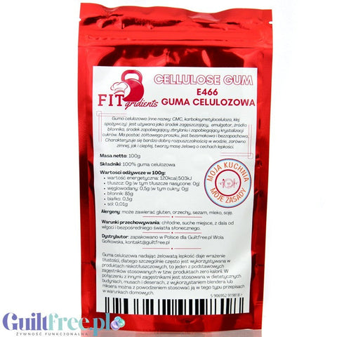 FITgridients Guma Celulozowa 100g, zagęstnik (CMC, Karboksymetyloceluloza, klej spożywczy E466) by FITgridients (fitgridients-guma-celulozowa-100g-zagestnik-cmc-karboksymetyloceluloza-klej-spozywczy-e466)