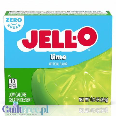 JellO Lime - galaretka 10kcal zero cukru, instant, smak limonkowy by Jell-O (galaretka-limonka-10kcal-zero-cukru)