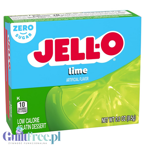 JellO Lime - galaretka 10kcal zero cukru, instant, smak limonkowy by Jell-O (galaretka-limonka-10kcal-zero-cukru)