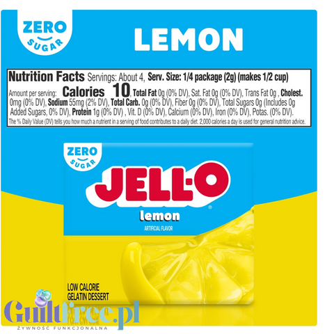 JellO Lemon - galaretka 10kcal zero cukru, instant, smak cytrynowy by Jell-O (galaretka-cytrynowa-10kcal-zero-cukru)