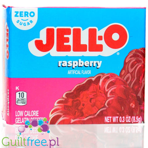 JellO Raspberry - galaretka 10kcal zero cukru, instant, smak malinowy by Jell-O (galaretka-malinowa-10kcal-zero-cukru)