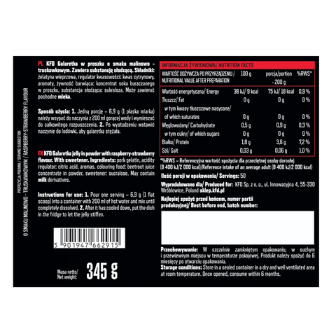 KFD Galaretka Malina & Truskawka, dietetyczna galaretka bez cukru 50 porcji x 18kcal by KFD (kfd-dietetyczna-galaretka-az-50-porcji-malina-truskawka)