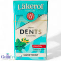 Opakowanie Guiltfree Läkerol Dents Sweetmint, bezcukrowych pastylek miętowych z 50% zawartością ksylitolu.