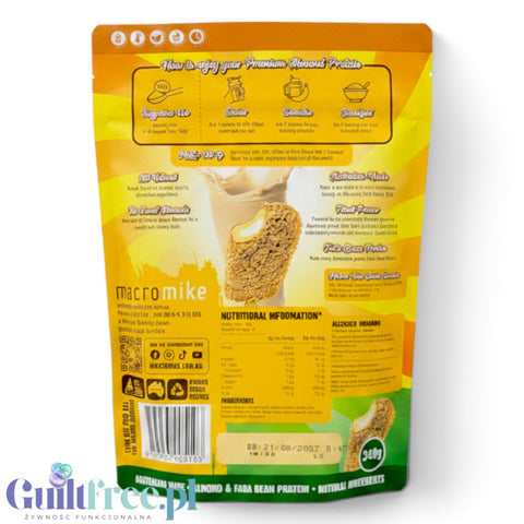 Macro Mike Almond Plant Protein, Golden Gaytime, 240g - wegańska migdałowa odżywka białkowa bez glutenu, mleka i sukralozy by Macro Mike (macro-mike-almond-plant-protein-golden-gaytime-240g-weganska-migdalowa-odzywka-bialkowa-bez-glutenu-mleka-i-sukralozy)