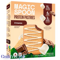Opakowanie Guiltfree Magic Spoon Protein Pastries o smaku S'mores z widocznym ciastkiem z czekoladą i lukrem