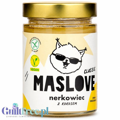Maslove Nerkowiec z Kokosem Classic 290g - bezglutenowa miazga z prażonych nerkowców z kokosem bez dodatku soli i cukru by Maslove (maslove-nerkowiec-z-kokosem-classic-290g-bezglutenowa-miazga-z-prazonych-nerkowcow-z-kokosem-bez-dodatku-soli-i-cukru)