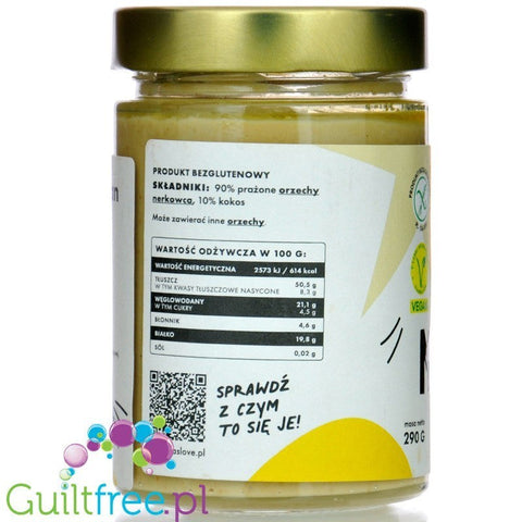 Maslove Nerkowiec z Kokosem Classic 290g - bezglutenowa miazga z prażonych nerkowców z kokosem bez dodatku soli i cukru by Maslove (maslove-nerkowiec-z-kokosem-classic-290g-bezglutenowa-miazga-z-prazonych-nerkowcow-z-kokosem-bez-dodatku-soli-i-cukru)