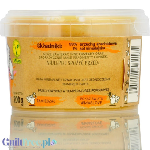 Maslove Arachidowe z Solą Himalajską 200g mielone masło orzechowe 100% orzechy by Maslove (maslove-arachidowe-z-sola-himalajska-200g-mielone-maslo-orzechowe-100-orzechy)