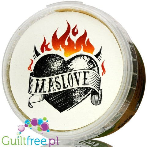 Słoiczek masła z pieczonych pistacji Maslove 100% z logo marki Guiltfree na wieczku