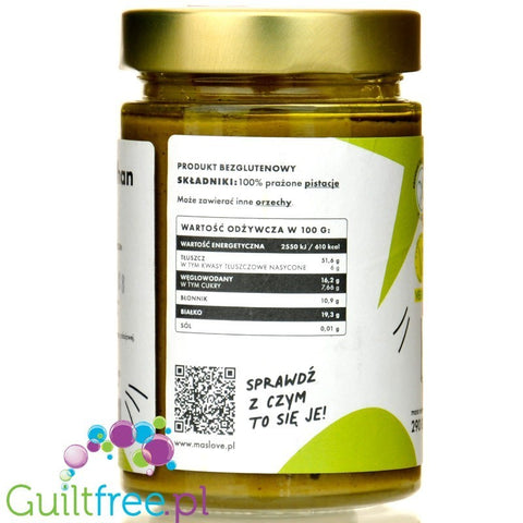Maslove Pistacjowe Super Smooth 290g - wegańska bezglutenowa miazga z prażonych pistacji 100% by Maslove (maslove-pistacjowe-super-smooth-290g-weganska-bezglutenowa-miazga-z-prazonych-pistacji-100)