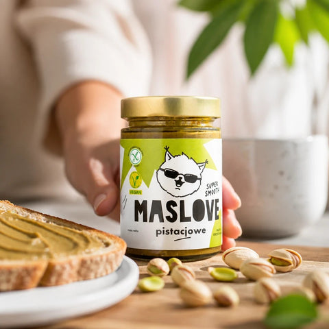 Maslove Pistacjowe Super Smooth 290g - wegańska bezglutenowa miazga z prażonych pistacji 100% by Maslove (maslove-pistacjowe-super-smooth-290g-weganska-bezglutenowa-miazga-z-prazonych-pistacji-100)